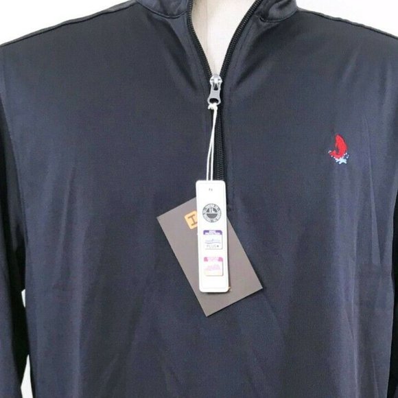 😍Harrington Blue LS 1/4 Zip Fishing Jersey Fish Log - Picture 2 of 5